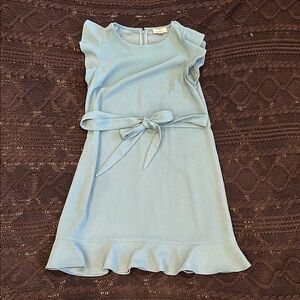 Turquoise Dress with Ruffle Sleeves turquoise